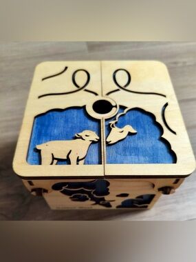 Handcrafted Wooden Wool Story Yarn Box by LemonWood